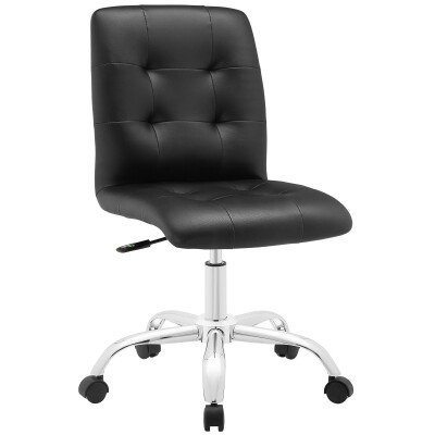 EEI-1533-BLK Prim Armless Mid Back Office Chair Black
