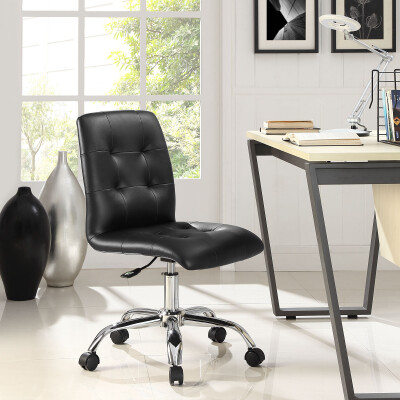 EEI-1533-BLK Prim Armless Mid Back Office Chair Black