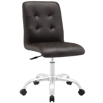 EEI-1533-BRN Prim Armless Mid Back Office Chair Brown