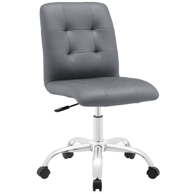 EEI-1533-GRY Prim Armless Mid Back Office Chair Gray