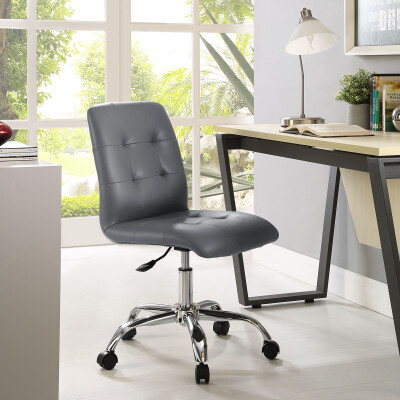 EEI-1533-GRY Prim Armless Mid Back Office Chair Gray