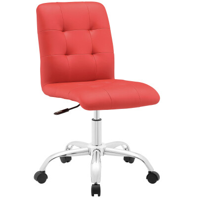 EEI-1533-RED Prim Armless Mid Back Office Chair Red