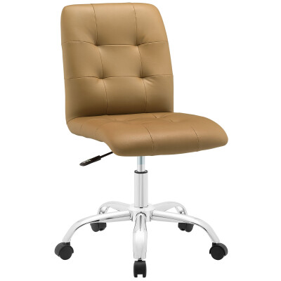 EEI-1533-TAN Prim Armless Mid Back Office Chair Tan