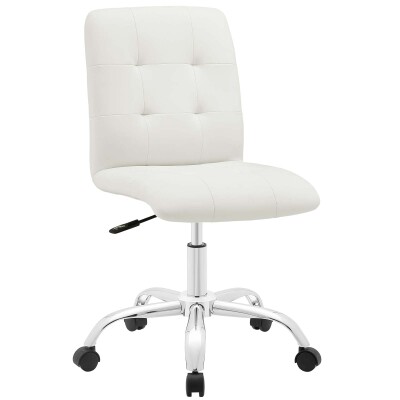 EEI-1533-WHI Prim Armless Mid Back Office Chair White