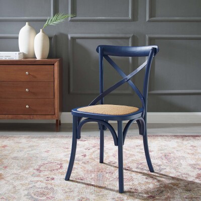 EEI-1541-MID Gear Dining Side Chair Midnight Blue