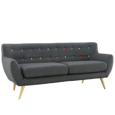EEI-1633-GRY Remark Upholstered Fabric Sofa Gray