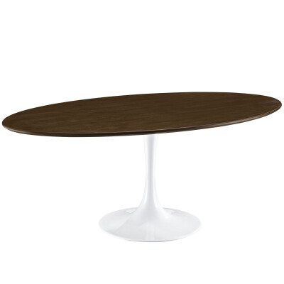 EEI-1661-WAL Lippa 78" Oval Wood Dining Table Walnut