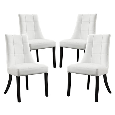 EEI-1678-WHI Noblesse Vinyl Dining Chair (Set of 4) White