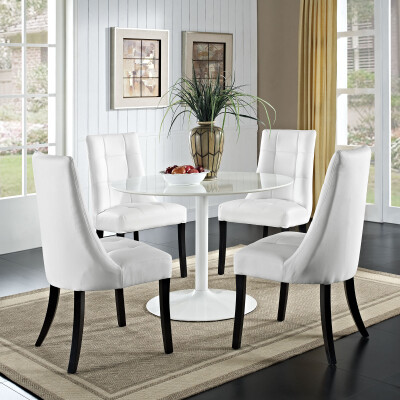 EEI-1678-WHI Noblesse Vinyl Dining Chair (Set of 4) White