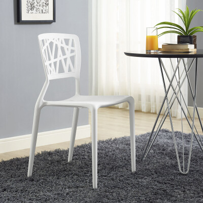EEI-1706-WHI Astro Dining Side Chair White