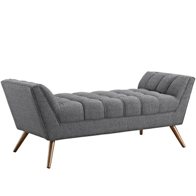 EEI-1789-DOR Response Medium Upholstered Fabric Bench Gray