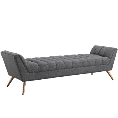 EEI-1790-DOR Response Upholstered Fabric Bench Gray