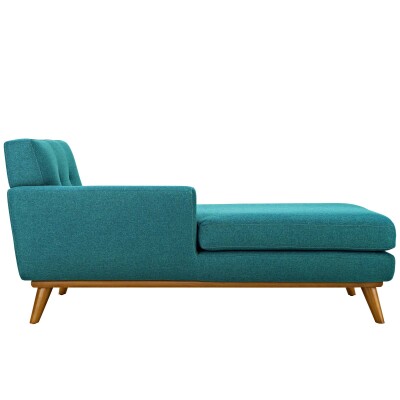 EEI-1793-TEA Engage Left-Facing Upholstered Fabric Chaise Teal