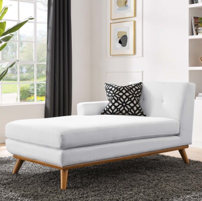 EEI-1793-WHI Engage Left-Facing Upholstered Fabric Chaise White