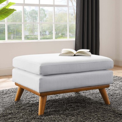 EEI-1797-WHI Engage Upholstered Fabric Ottoman White