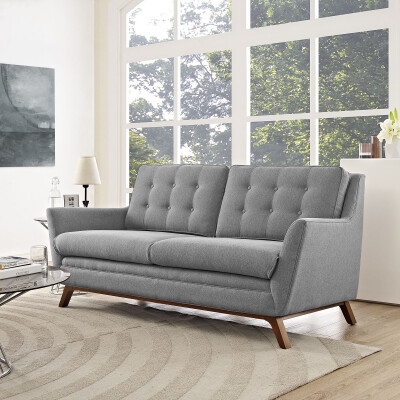 EEI-1799-GRY Beguile Upholstered Fabric Loveseat Expectation Gray