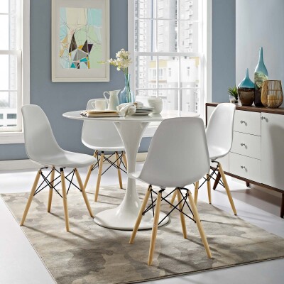 EEI-180-WHI Pyramid Dining Side Chair White