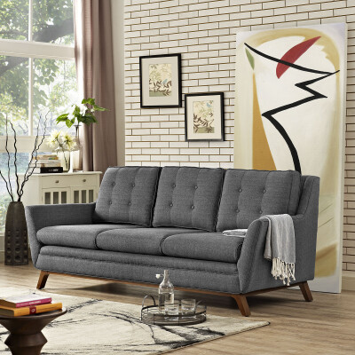 EEI-1800-DOR Beguile Upholstered Fabric Sofa Gray