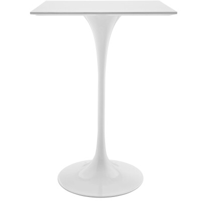 EEI-1826-WHI Lippa 28" Square Wood Top Bar Table White