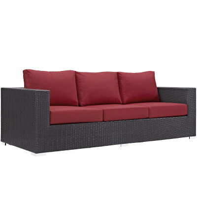 EEI-1844-EXP-RED Convene Outdoor Patio Sofa