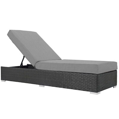 EEI-1862-CHC-GRY Sojourn Outdoor Patio Sunbrella® Chaise Lounge