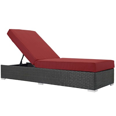 EEI-1862-CHC-RED Sojourn Outdoor Patio Sunbrella® Chaise Lounge