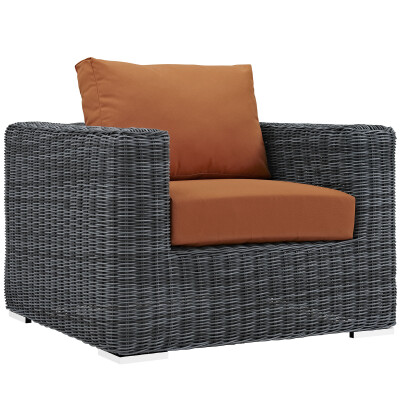 EEI-1864-GRY-TUS Summon Outdoor Patio Fabric Sunbrella® Armchair