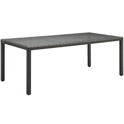 EEI-1931-CHC Sojourn 82" Outdoor Patio Dining Table Chocolate