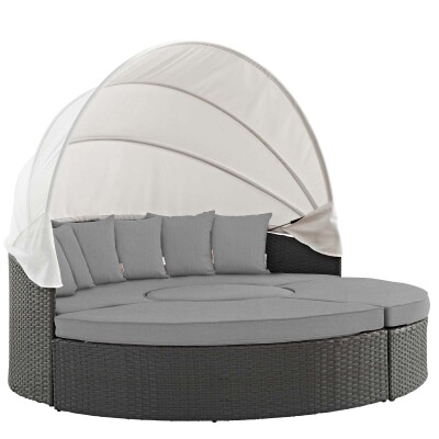 EEI-1986-CHC-GRY Sojourn Outdoor Patio Sunbrella® Daybed