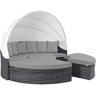EEI-1997-GRY-GRY Summon Canopy Outdoor Patio Sunbrella® Daybed