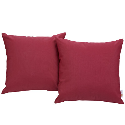 EEI-2001-RED Convene Two Piece Outdoor Patio Pillow Set Red