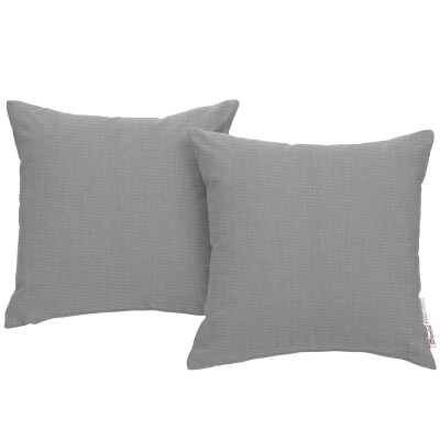 EEI-2002-GRY Summon 2 Piece Outdoor Patio Pillow Set Gray
