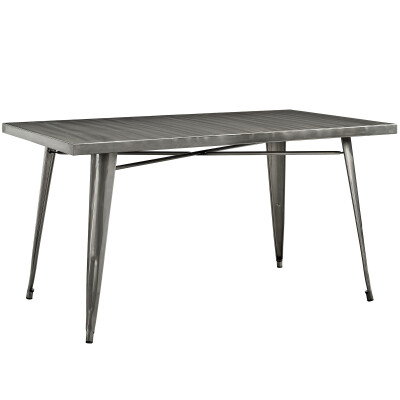 EEI-2033-GME Alacrity Rectangle Metal Dining Table