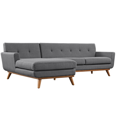 EEI-2068-DOR-SET Engage Left-Facing Sectional Sofa Gray