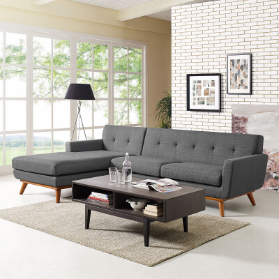 EEI-2068-DOR-SET Engage Left-Facing Sectional Sofa Gray