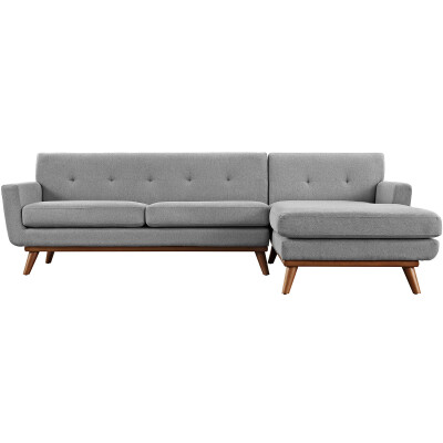 EEI-2119-GRY-SET Engage Right-Facing Sectional Sofa Expectation Gray