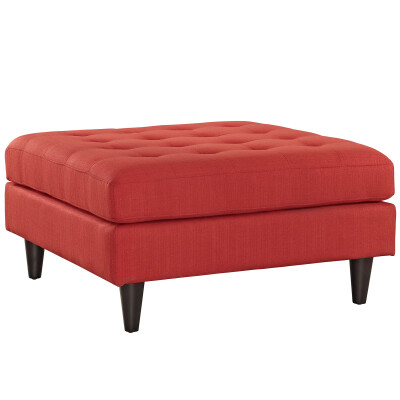 EEI-2139-ATO Empress Upholstered Fabric Large Ottoman Atomic Red