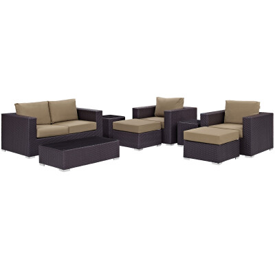 EEI-2159-EXP-MOC-SET Convene 8 Piece Outdoor Patio Sofa Set