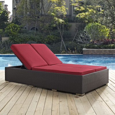 EEI-2177-EXP-RED Convene Double Outdoor Patio Chaise