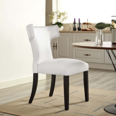 EEI-2220-WHI Curve Vinyl Dining Chair White