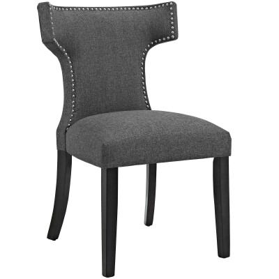 EEI-2221-GRY Curve Fabric Dining Chair Gray