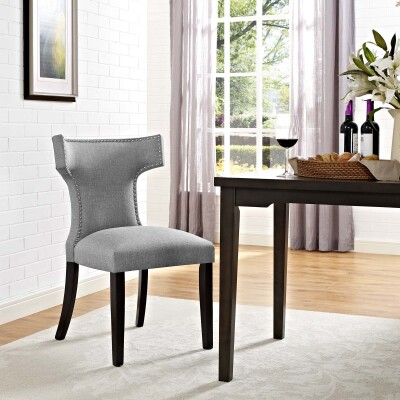 EEI-2221-LGR Curve Fabric Dining Chair Light Gray