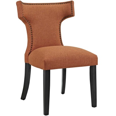 EEI-2221-ORA Curve Fabric Dining Chair Orange