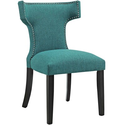 EEI-2221-TEA Curve Fabric Dining Chair Teal