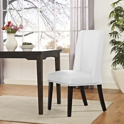 EEI-2232-WHI Baron Vinyl Dining Chair White