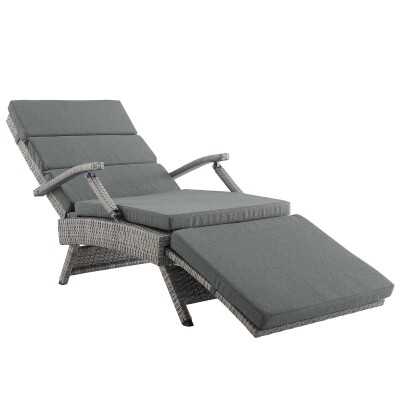 EEI-2301-LGR-CHA Envisage Chaise Outdoor Patio Wicker Rattan Lounge Chair