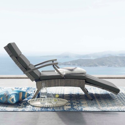 EEI-2301-LGR-CHA Envisage Chaise Outdoor Patio Wicker Rattan Lounge Chair