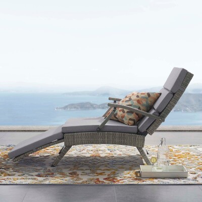 EEI-2301-LGR-GRY Envisage Chaise Outdoor Patio Wicker Rattan Lounge Chair