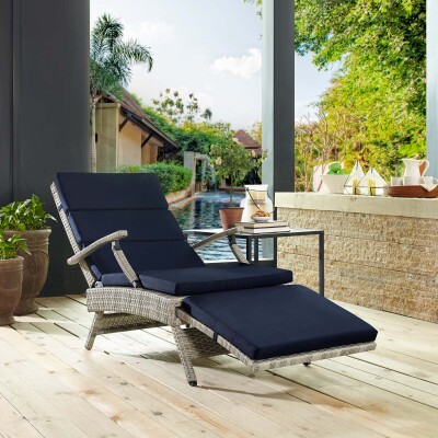 EEI-2301-LGR-NAV Envisage Chaise Outdoor Patio Wicker Rattan Lounge Chair