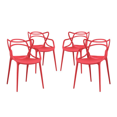 EEI-2348-RED-SET Entangled Dining Set (Set of 4) Red
